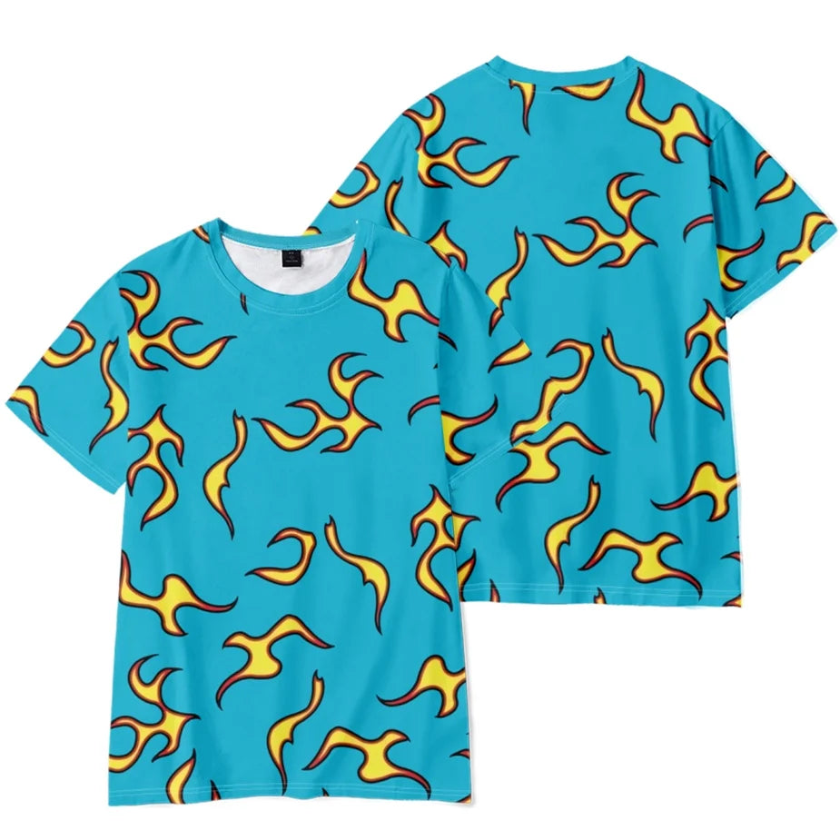 Golf Fire Flame Blue Hawaiian Shirt for Men's