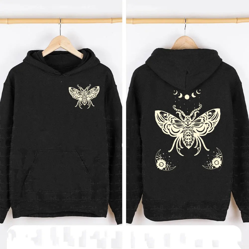 Lunar Moth Hoody Fairy core Hoodie for women