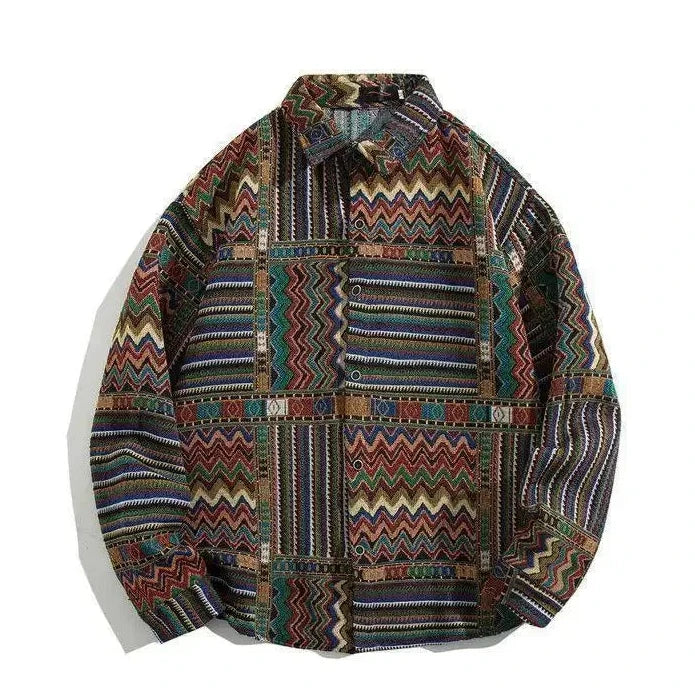 Cuban Vintage Men Loose-fit Shirt Jacket