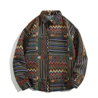 Cuban Vintage Men Loose-fit Shirt Jacket