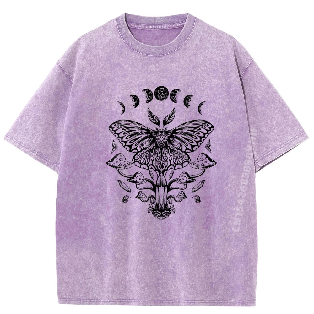 Mushroom Insect Occult Luna Gothic T-Shirt for Unisex