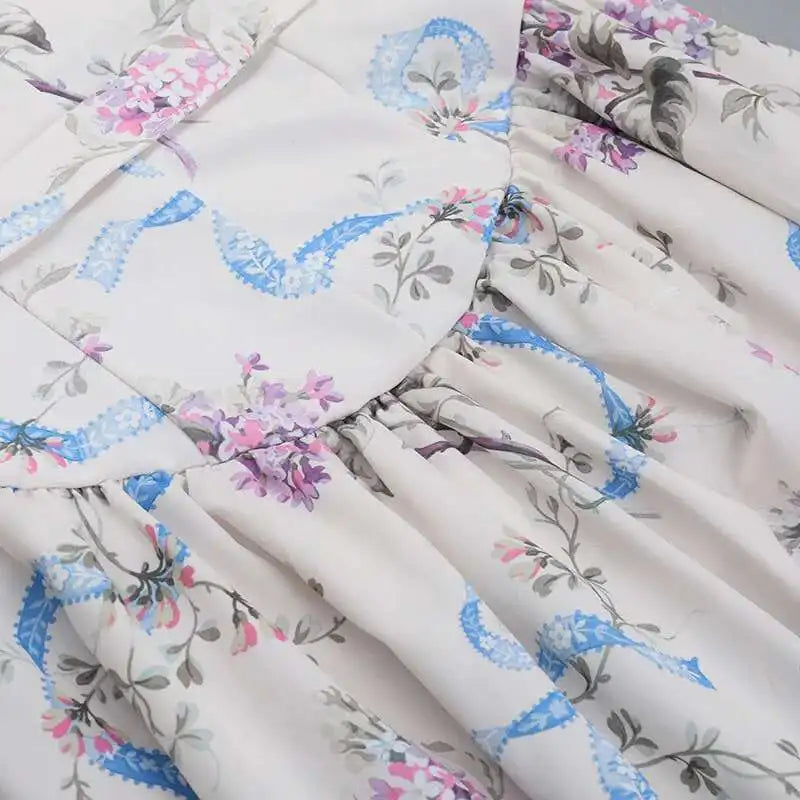 Floral Printed Sexy A-line Dress Women