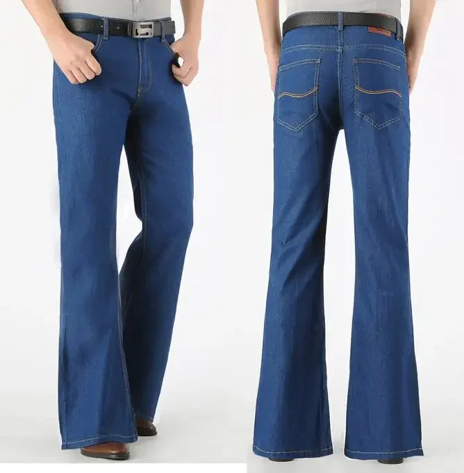 Men Flared Thin Summer Nostalgic Vintage Denim