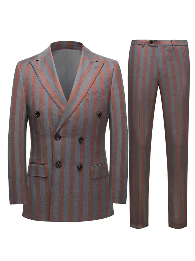 Men's Jacquard Two-Piece Slim Fit Suit