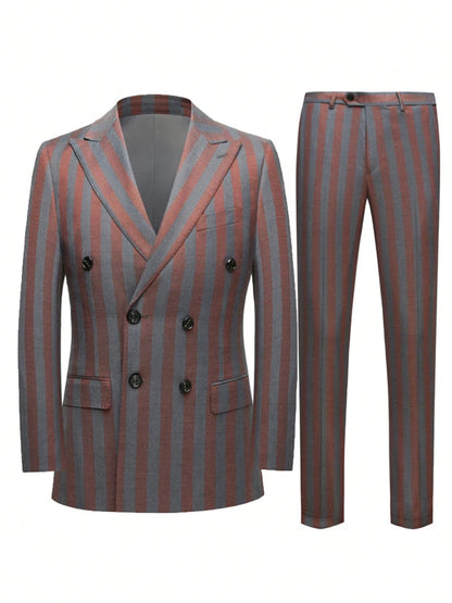 Men's Jacquard Two-Piece Slim Fit Suit