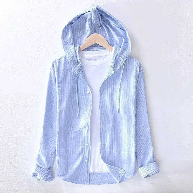 Casual Top Thin Hooded Striped Jacket