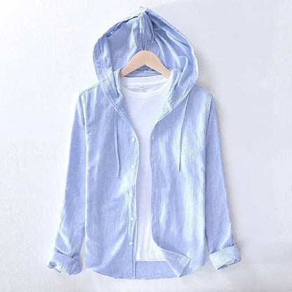 Casual Top Thin Hooded Striped Jacket
