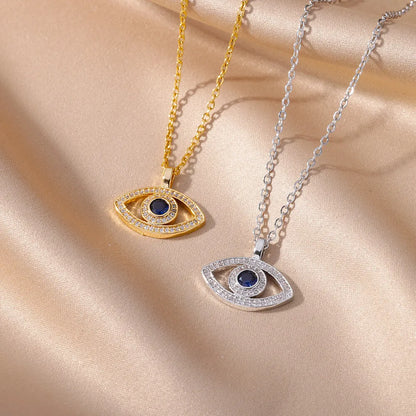 Zircon Evil Eye Pendant Necklace for Women