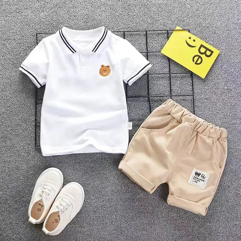 Summer Cotton Short sleeve fashion Suit 2PCS