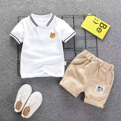 Summer Cotton Short sleeve fashion Suit 2PCS