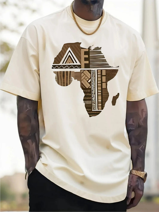 Africa-Inspired Golden Print  T-shirt