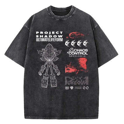 90s Shadow Hedgehog Cotton Round Neck T-shirt