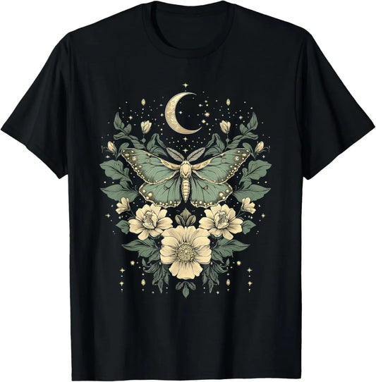 Luna Moth Moonflower Graphic T-Shirt Unisex