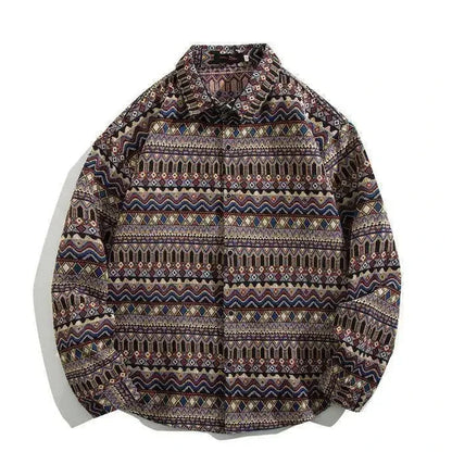 Cuban Vintage Men Loose-fit Shirt Jacket