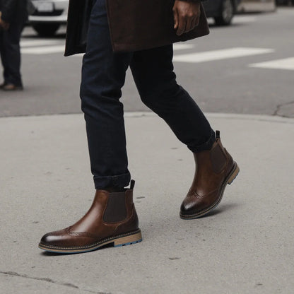 Classic Red Wine Chelsea Boots For Men