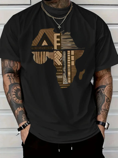 Africa-Inspired Golden Print  T-shirt