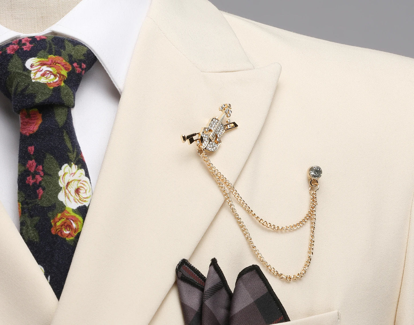 Men's Solid Color Suit Two-Piece Set With Lapel Collar