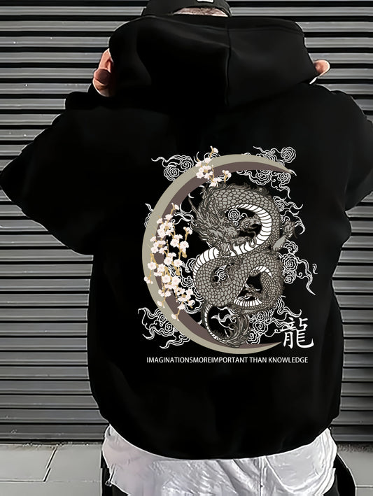 Dragon  Oversized Embroidered Men Hoodie
