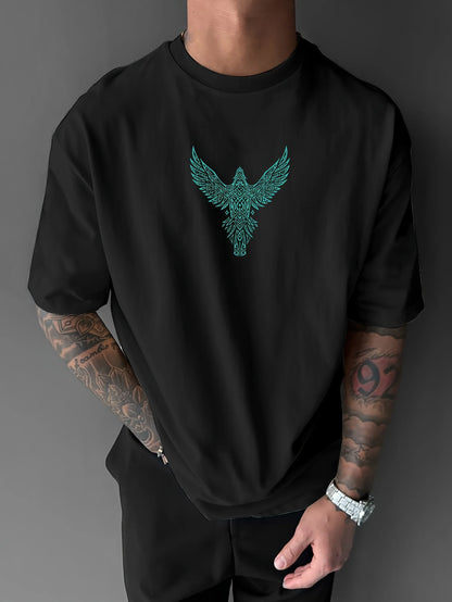Astronaut landing round neck short sleeved T-shirt for Unisex