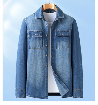 Denim Shirts Men Slim Fit