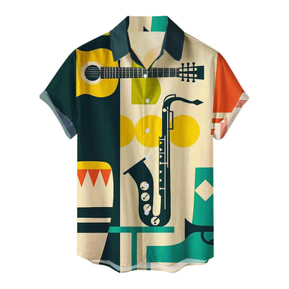 Thin Hawaiian Flower Shirt Men's