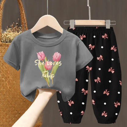 Toddler  T-shirt Top Pants 2Pcs Unisex