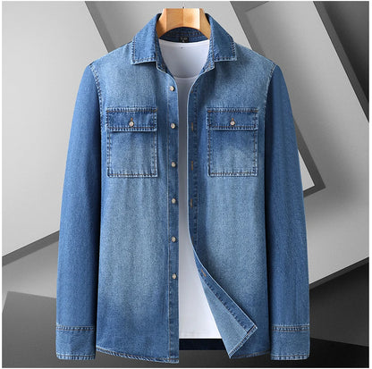 Denim Shirts Men Slim Fit
