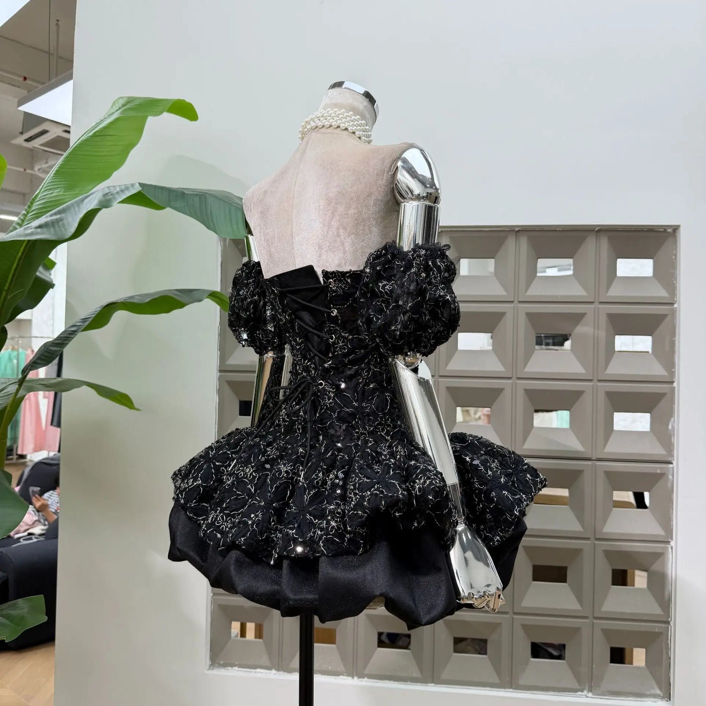 Corset Ball Gown Elegant Lace Peplum Strapless Dress