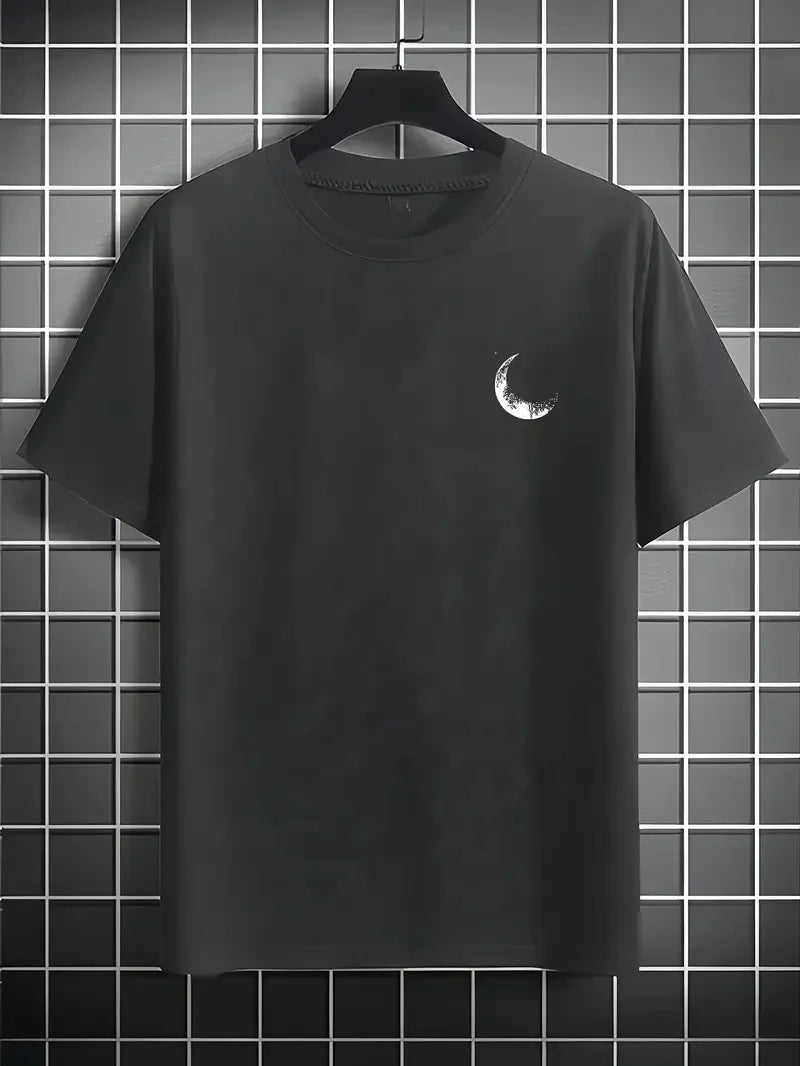 Astronaut landing round neck short sleeved T-shirt for Unisex