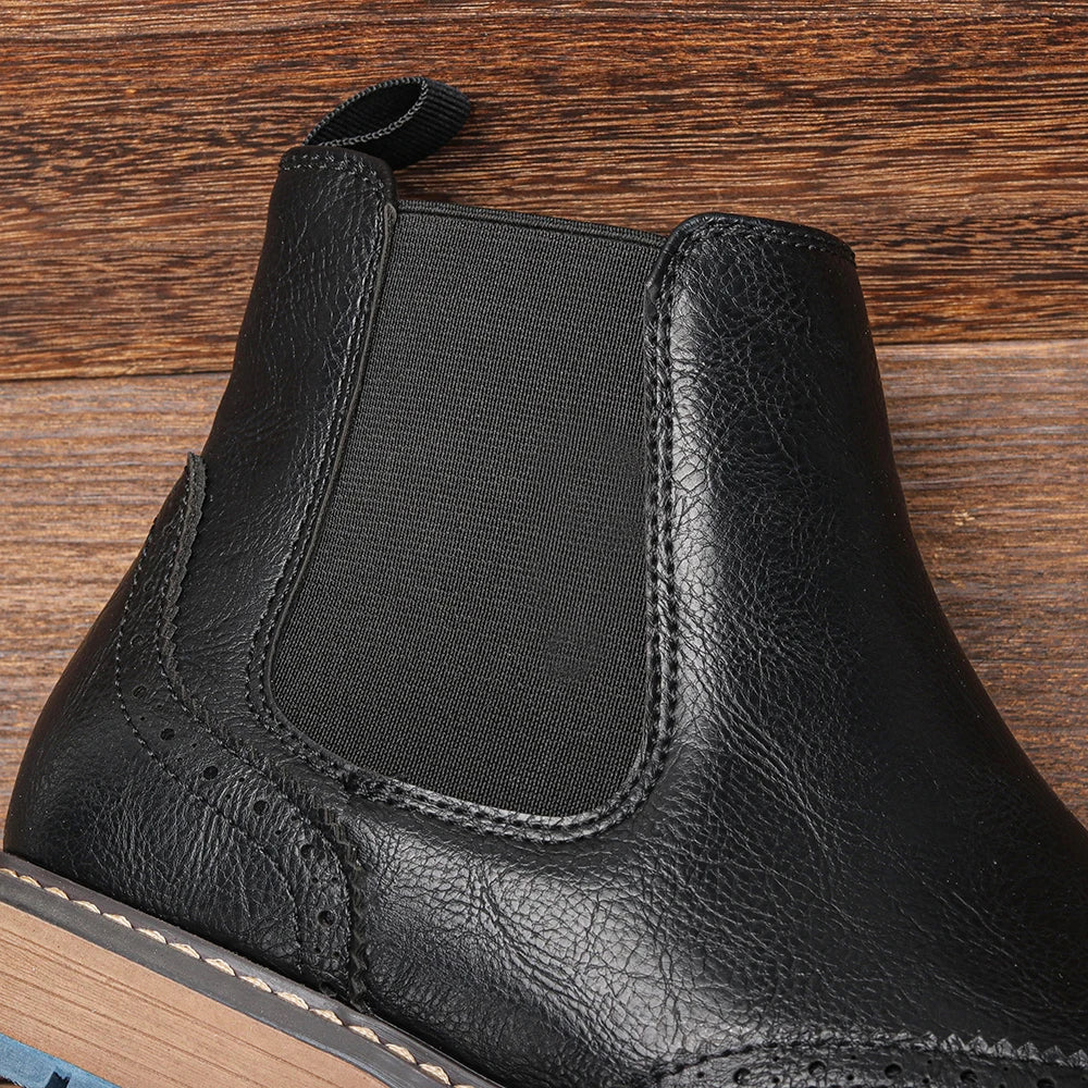 Classic Red Wine Chelsea Boots For Men