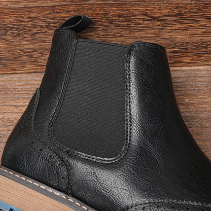 Classic Red Wine Chelsea Boots For Men