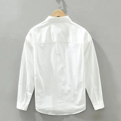 Spliced Square Collar Button Pocket Printed Shirt for Men