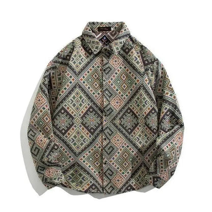 Cuban Vintage Men Loose-fit Shirt Jacket