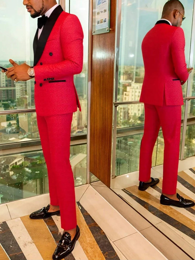 Floral Tuxedo, Paisley Lapel Single-Button Single-Breasted Suit