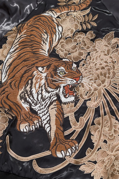 Dragon Tiger Embroidery Bomber Jacket - Men's