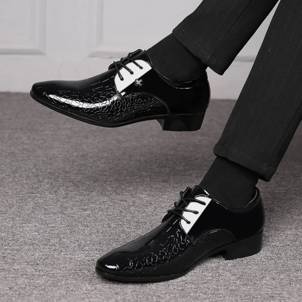 Cracked Stripe Classic Formal Business Shoes