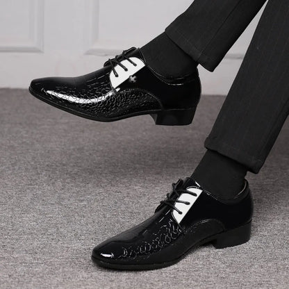 Cracked Stripe Classic Formal Business Shoes