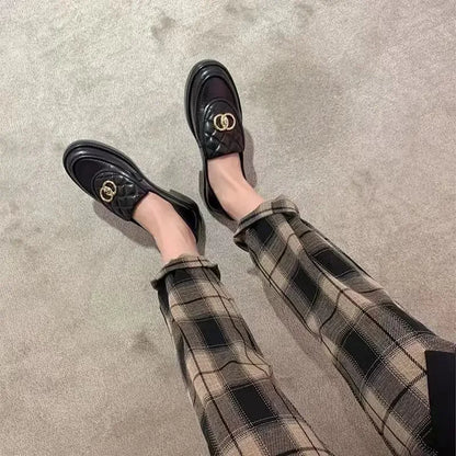 Black Chunky Loafer Thick Sole For Women