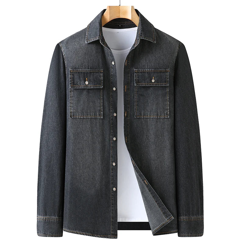 Denim Shirts Men Slim Fit