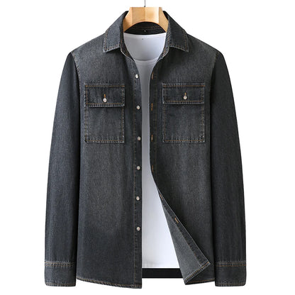 Denim Shirts Men Slim Fit
