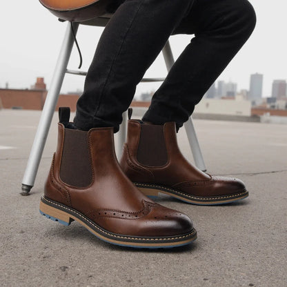 Classic Red Wine Chelsea Boots For Men