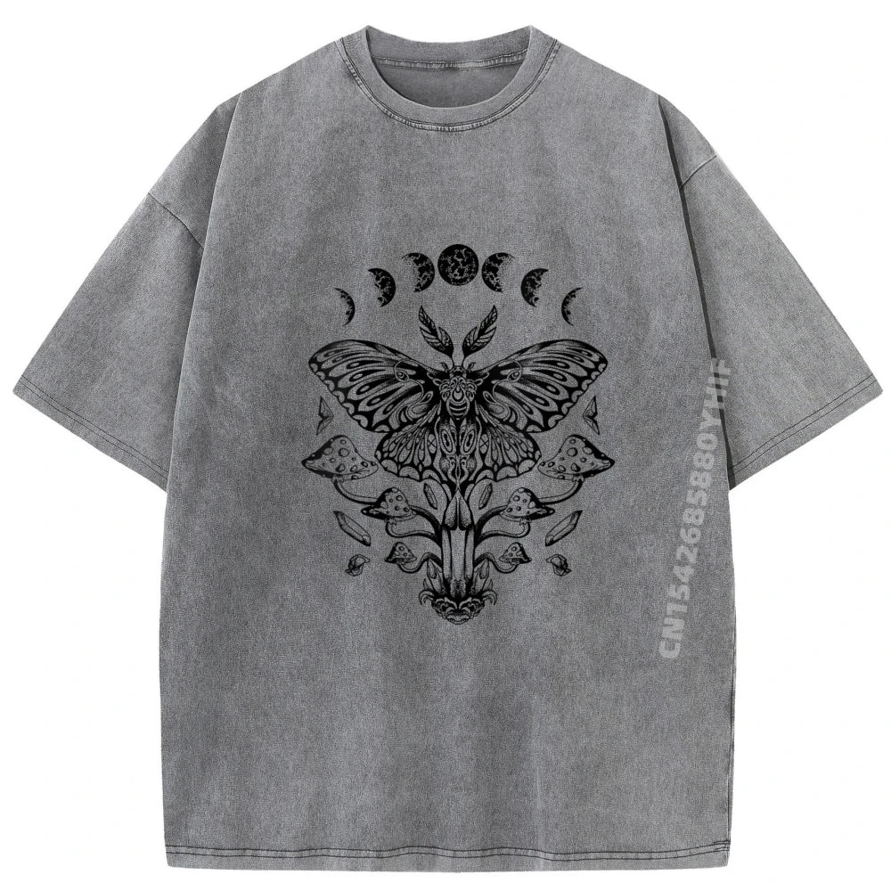 Mushroom Insect Occult Luna Gothic T-Shirt for Unisex