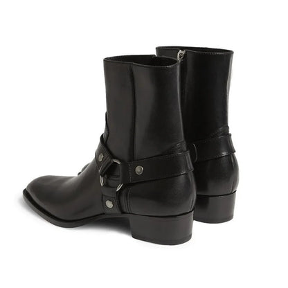 Thick-Soled Pointed-Toed Chelsea British Casual High-Heeled Ankle Boots