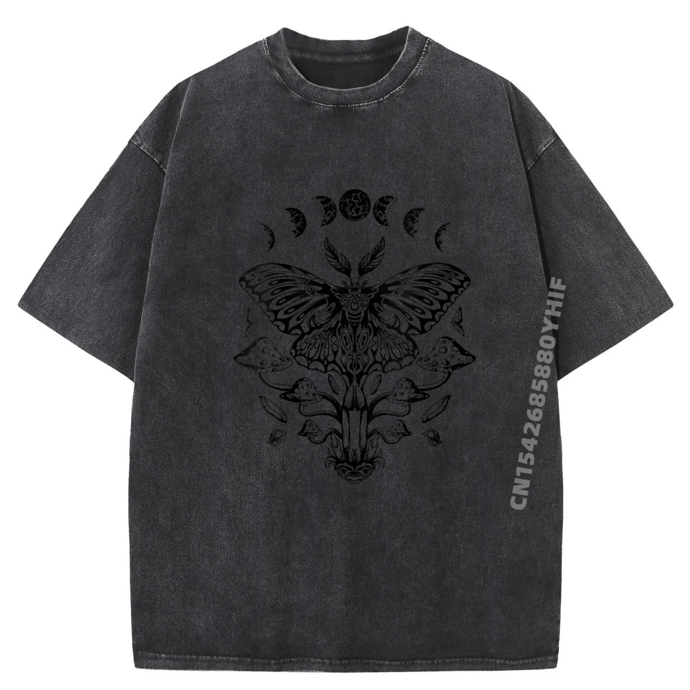Mushroom Insect Occult Luna Gothic T-Shirt for Unisex