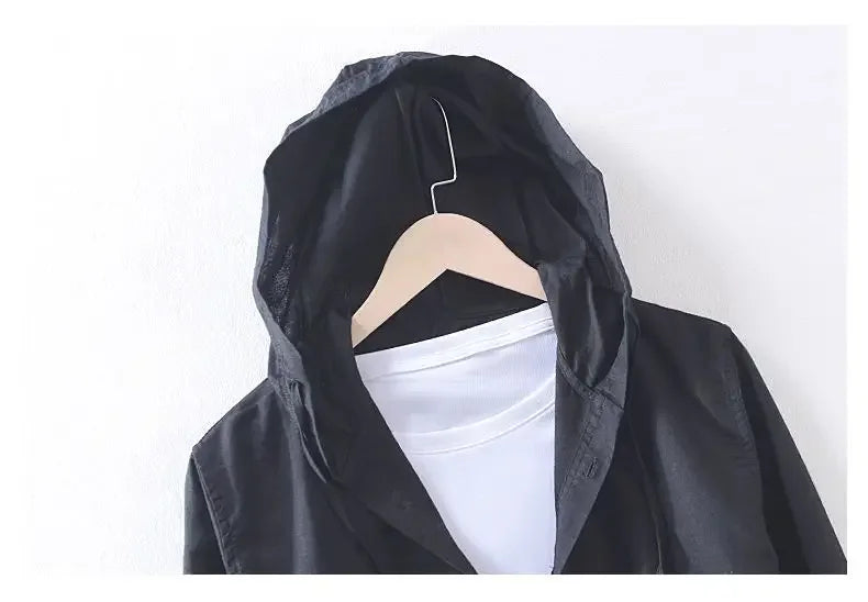 Casual Top Thin Hooded Striped Jacket