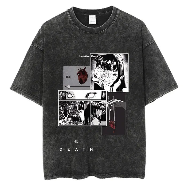 Black Short Sleeve Cotton Loose Tees