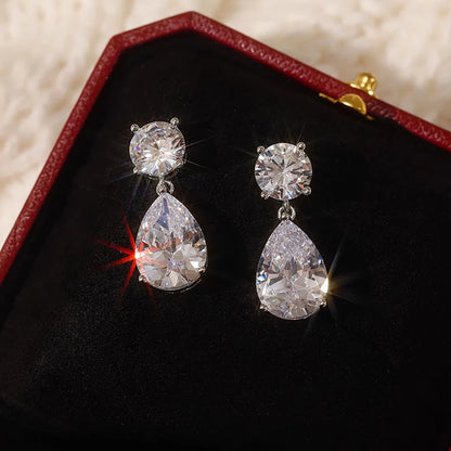 Pear Cut Moissanite Diamond Drop Earring for Women