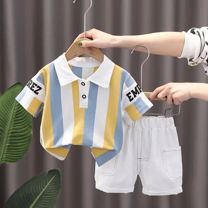 Summer Cotton Short sleeve fashion Suit 2PCS