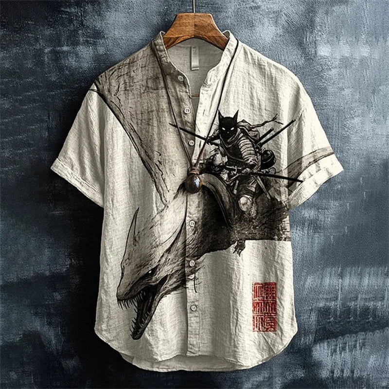 Cat Printed Pattern Men's Shirt
