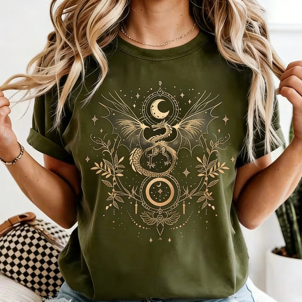Celestial Dragon Moon Phase T-Shirt